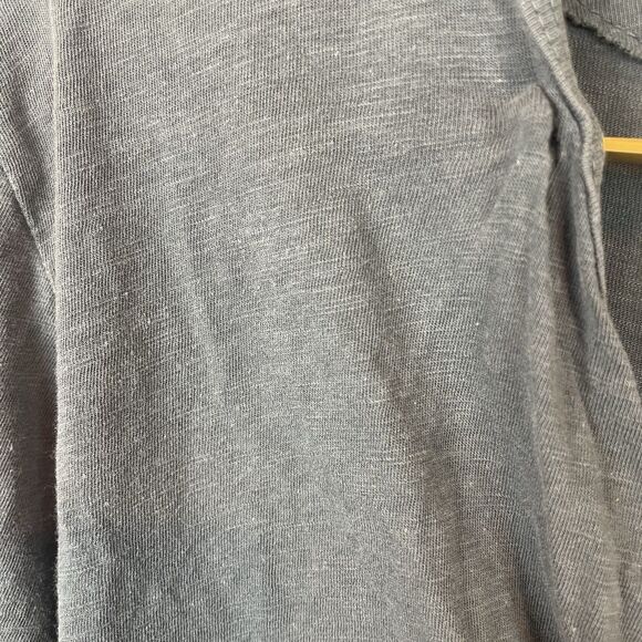 Nice Collective Long Sleeve Gray Blue Henley Size M Small Hole - Picture 4 of 8